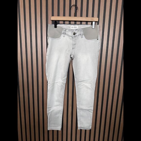 DL1961 Denim - DL1961 Jeans 27 Womens Gray Emma Maternity Power Leggings Low Rise Frayed Hem
